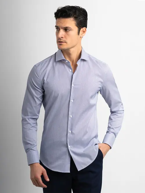 NON-IRON POSLOVNA KOŠULJA 100% PAMUK S NAVY/BIJELA REGULAR