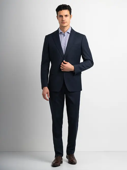 NON-IRON POSLOVNA KOŠULJA 100% PAMUK S NAVY/BIJELA REGULAR
