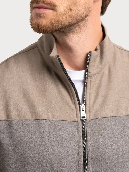 SPORTSKO-ELEGANTNA SWEATSHIRT JAKNA S BEŽ REGULAR