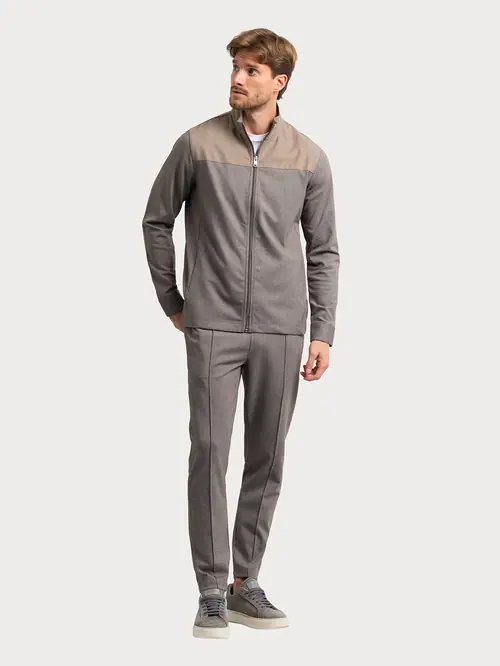 SPORTSKO-ELEGANTNA SWEATSHIRT JAKNA S BEŽ REGULAR