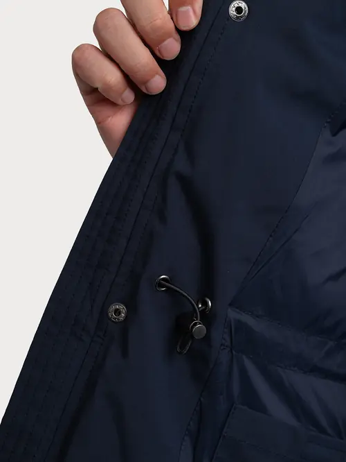 PARKA S ODVOJIVOM KAPULJAČOM I KRZNENIM OBRUBOM M NAVY