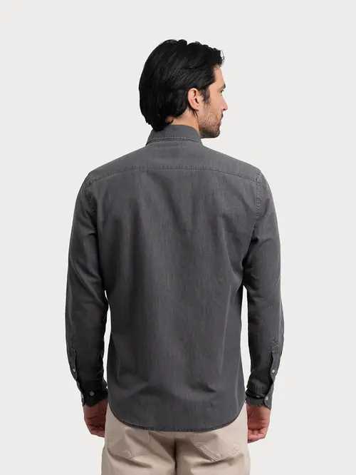 TRAPER KOŠULJA OD 100% PAMUKA S BUTTON-DOWN OVRATNIKOM S SVIJETLO SIVA REGULAR