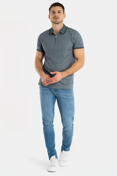 POLO MAJICA SA ZIP OVRATNIKOM OD INTERLOCK PLETIVA
