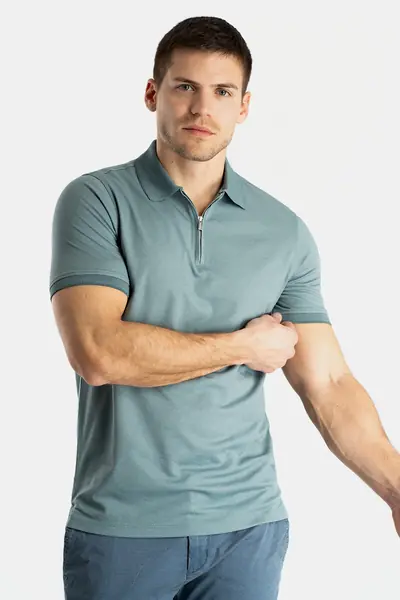 POLO MAJICA SA ZIP OVRATNIKOM OD INTERLOCK PLETIVA