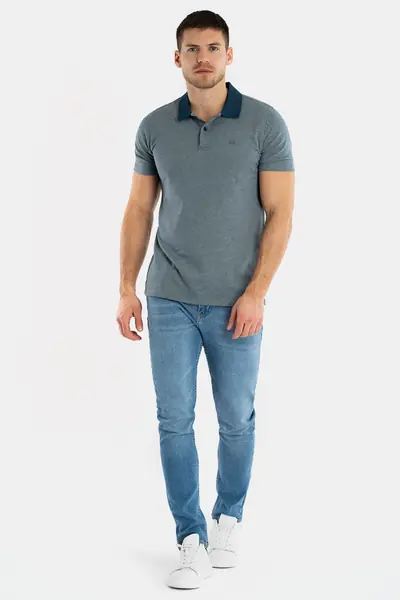 POLO MAJICA IZ DVOBARVNEGA PLETIVA