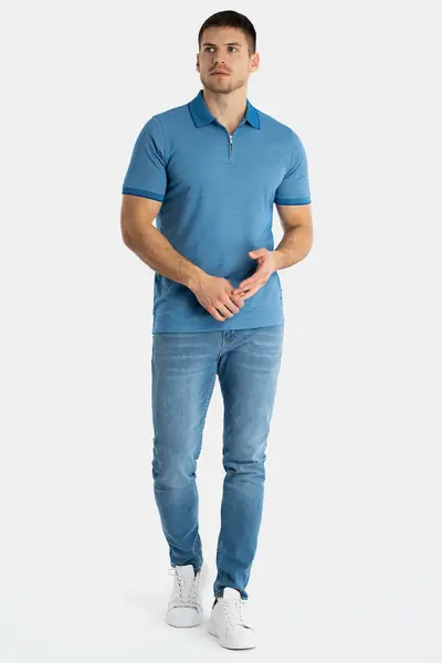 POLO MAJICA SA ZIP OVRATNIKOM OD INTERLOCK PLETIVA