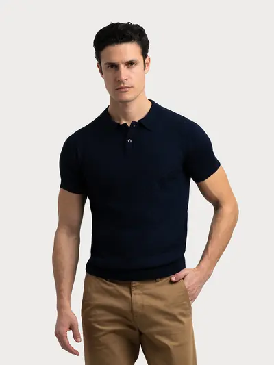 PLETENA POLO MAJICA S TEKSTUROM