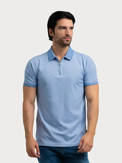 POLO MAJICA SA ZIP OVRATNIKOM OD INTERLOCK PLETIVA