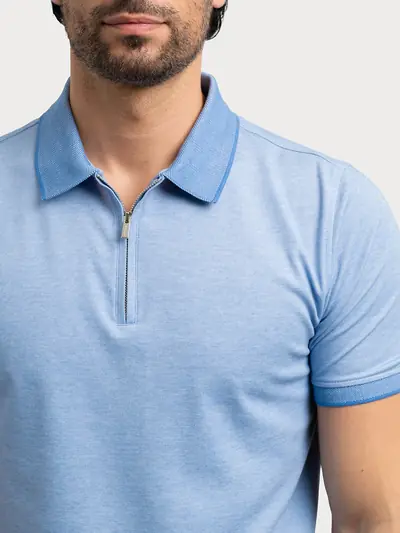 POLO MAJICA SA ZIP OVRATNIKOM OD INTERLOCK PLETIVA