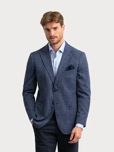 SMART CASUAL SAKO OD MEKANE TKANINE S KARO UZORKOM